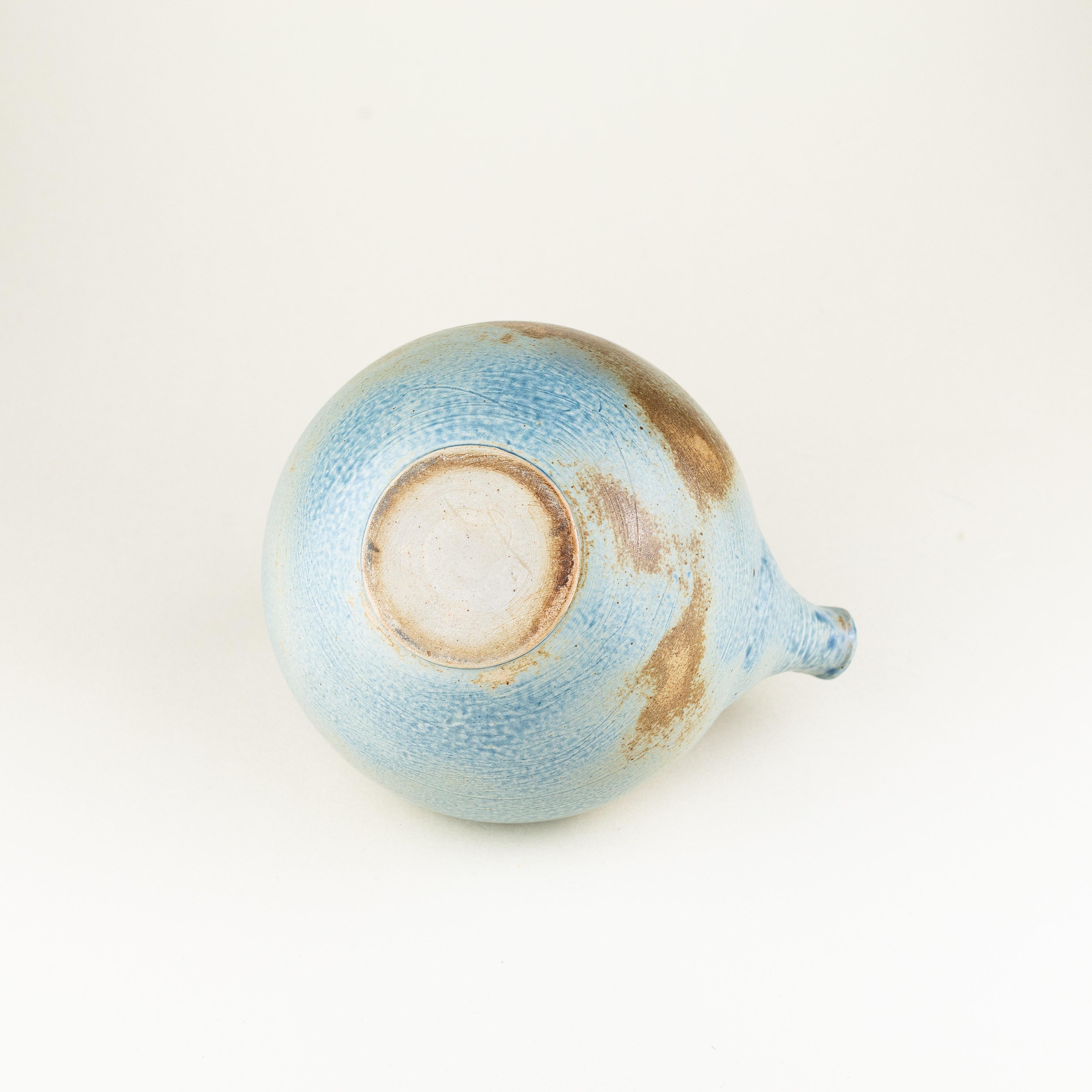 Blue Ceramic Tea Pot, Mid-Century Modern France For Sale 4