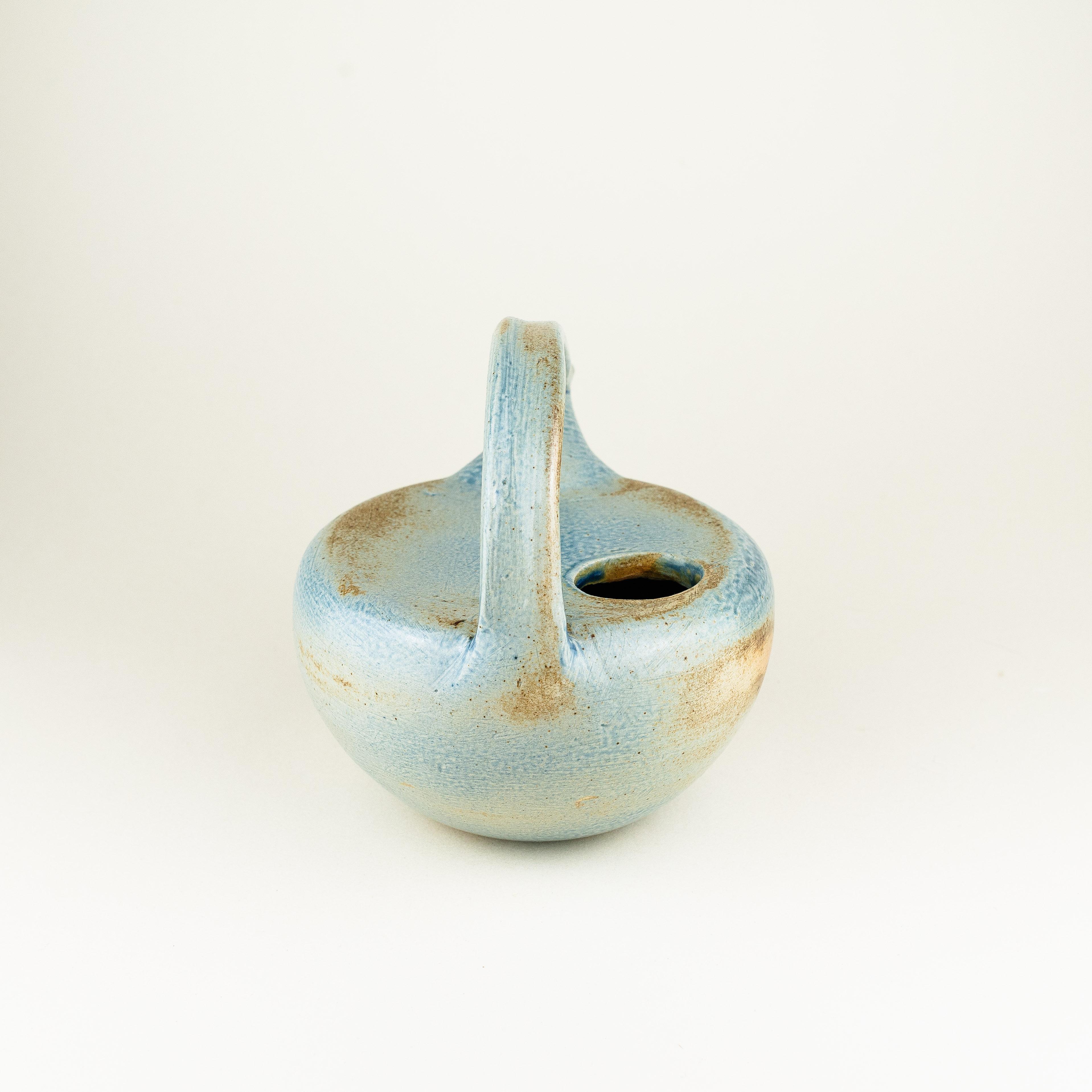 Blue Ceramic Tea Pot, Mid-Century Modern France For Sale 5