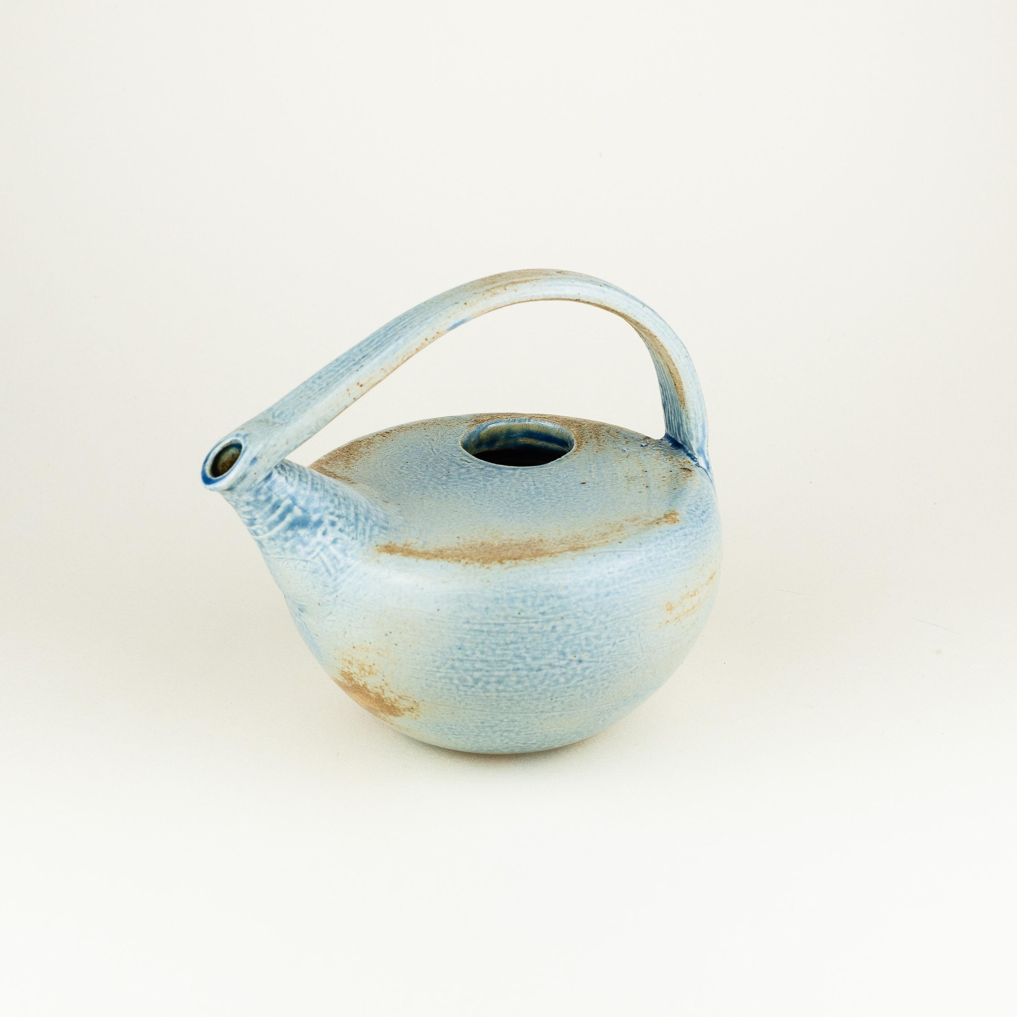 Blue Ceramic Tea Pot, Mid-Century Modern France For Sale 6