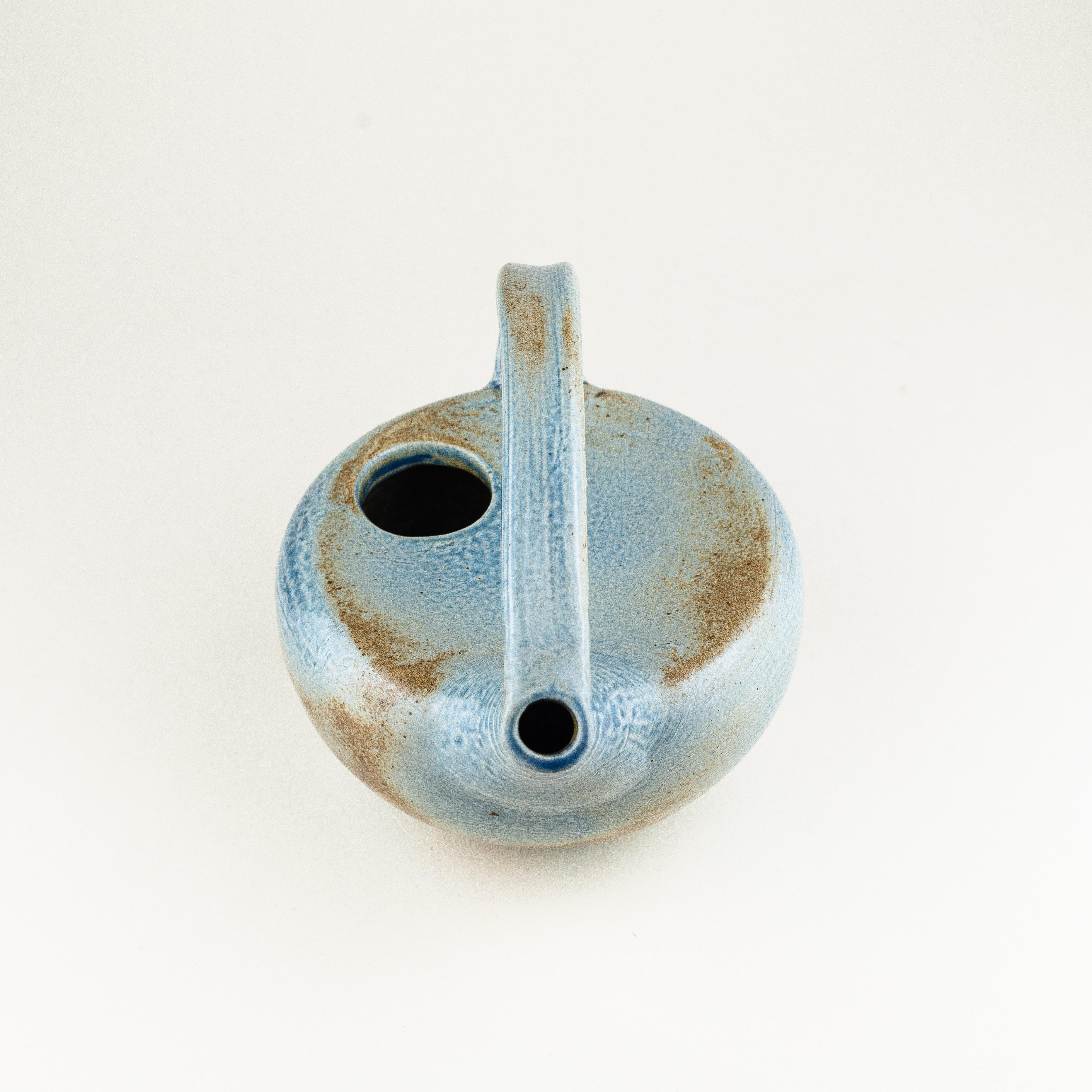 Blue Ceramic Tea Pot, Mid-Century Modern France For Sale 3