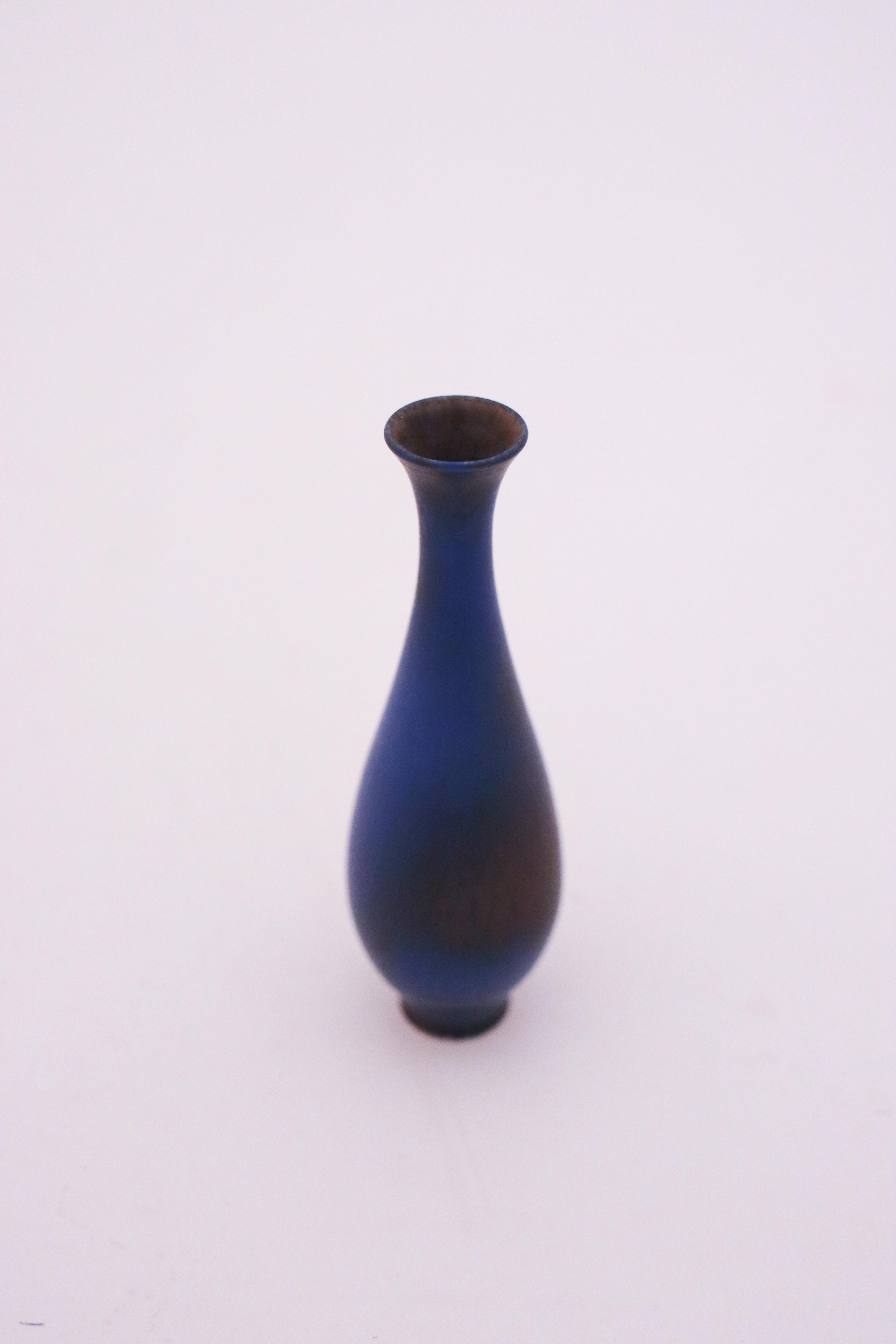 20th Century Blue Ceramic Vase, Berndt Friberg, Gustavsberg 1961 - Scandinavian Modern