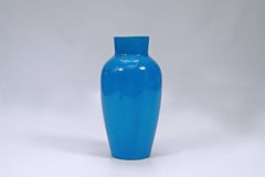 Blue ceramic vase by Boch