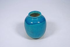 Blue ceramic vase by Jean Besnard