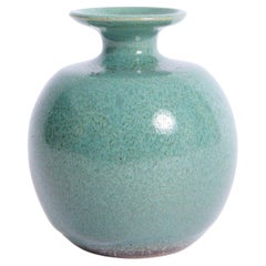 Blue Ceramic Vase by Muguette Rivillon (b.1933)