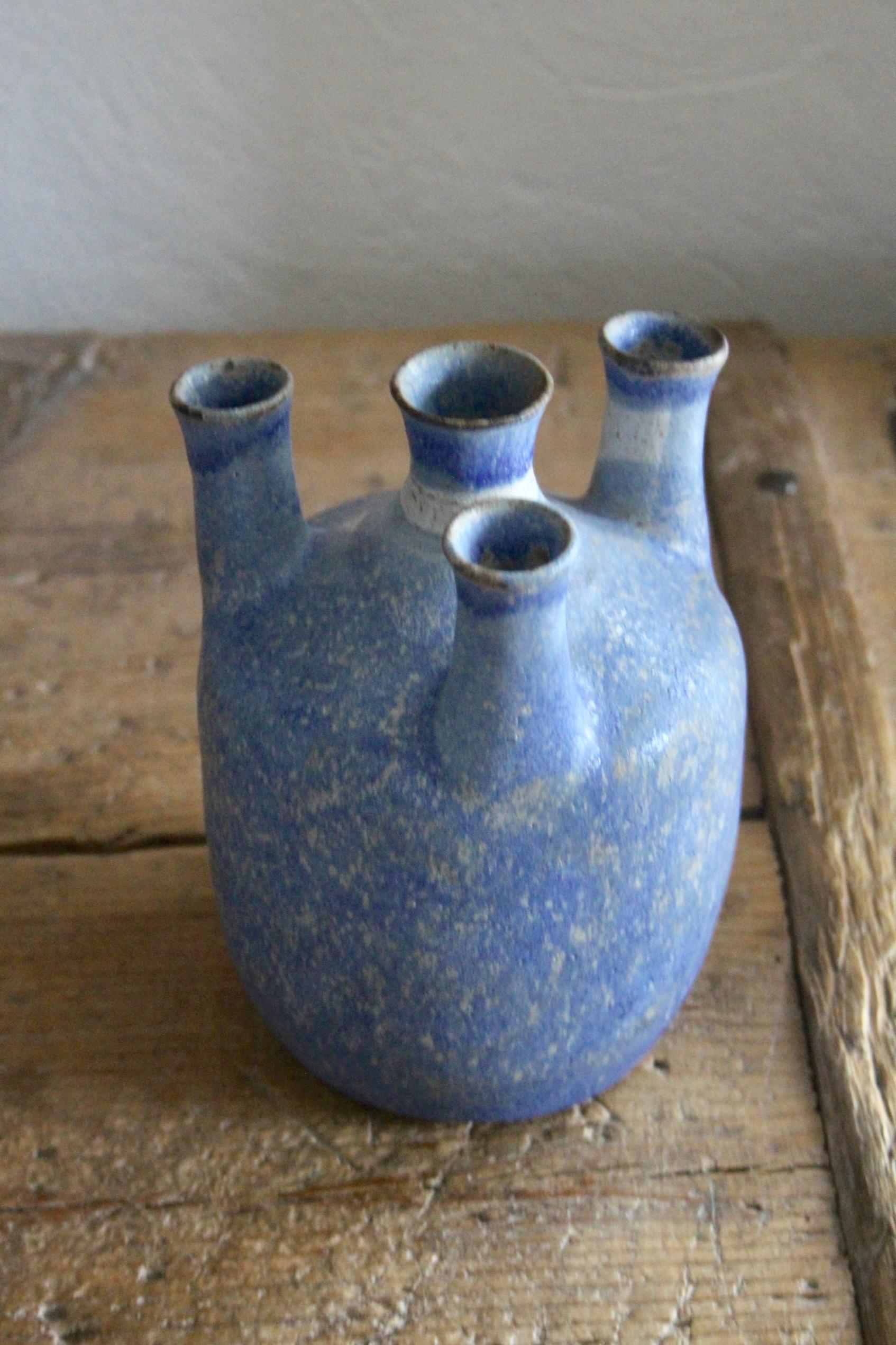 European Blue ceramic vase 