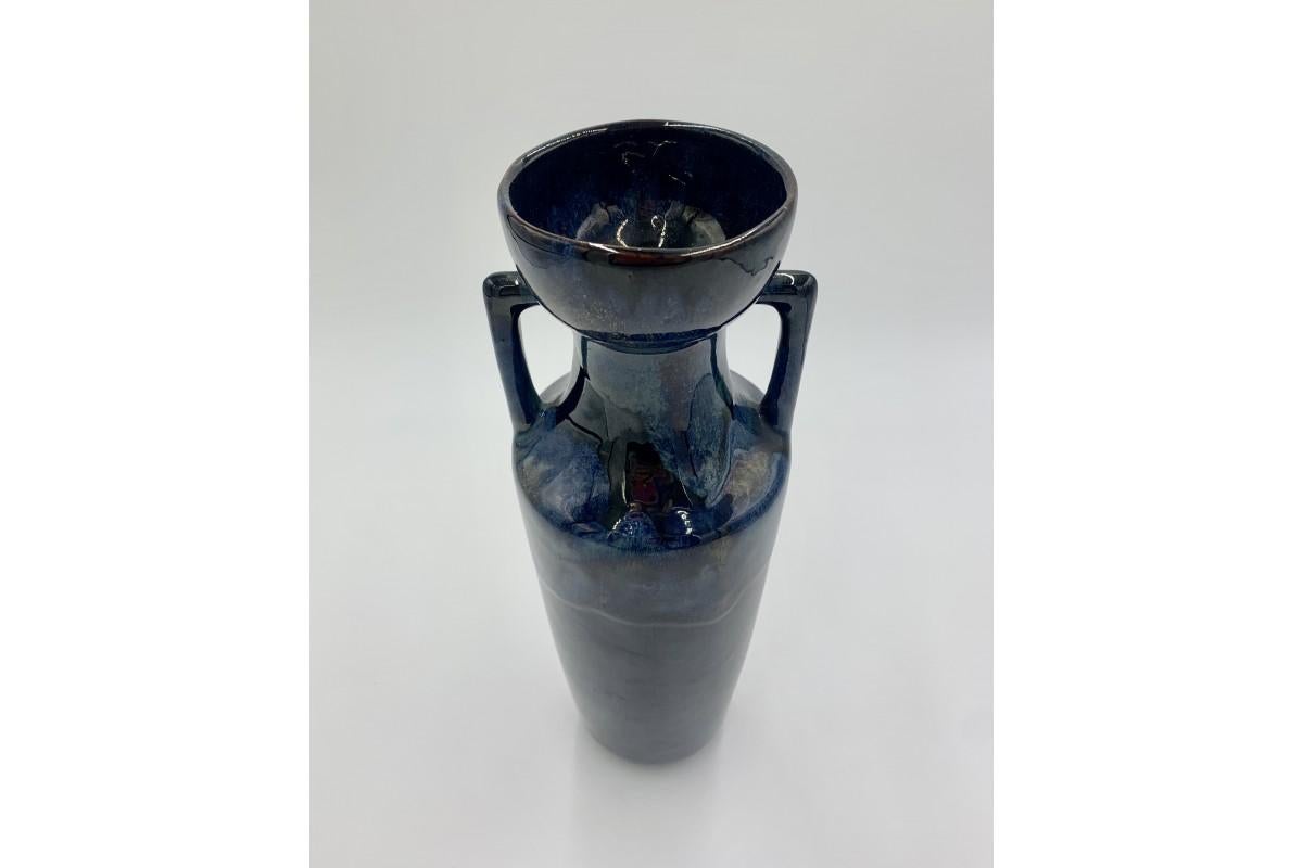 Mid-Century Modern Blue Ceramic Vase