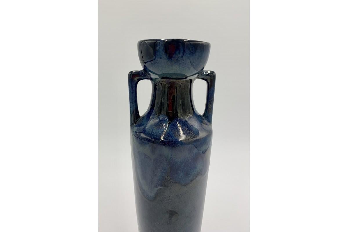 Polish Blue Ceramic Vase