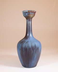 Vaso di ceramica blu Gunnar Nylund, Rörstrand, Scandinavo del Medioevo Vintage