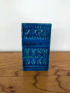 Blue Ceramic Vase of Rimini Blu Collection by Aldo Londi for Bitossi