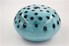 Vaso in ceramica blu Pique Fleur Jacques Pouchain / Atelier A Dieulefit Francia, anni '60