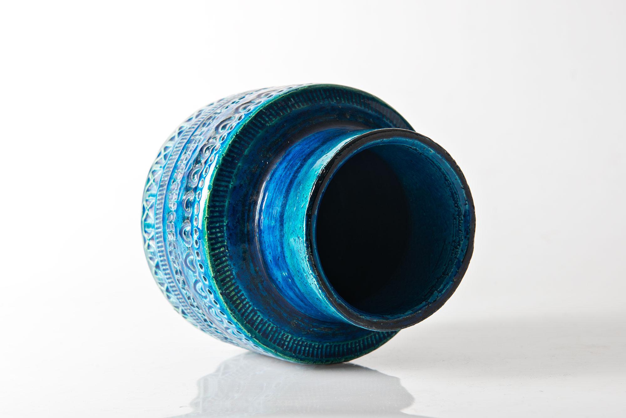 Italian Blue Ceramic Vase 