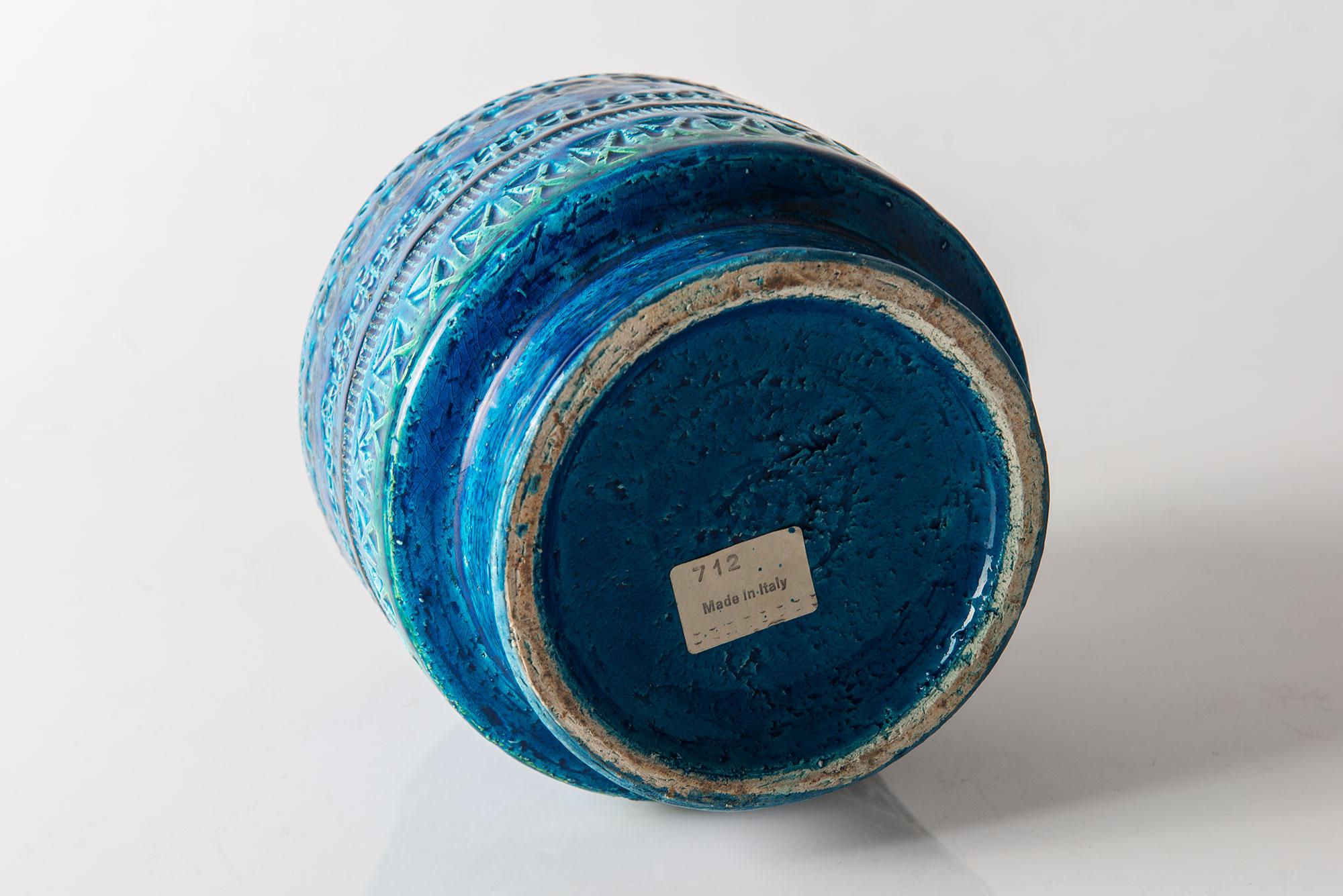 Hand-Crafted Blue Ceramic Vase 