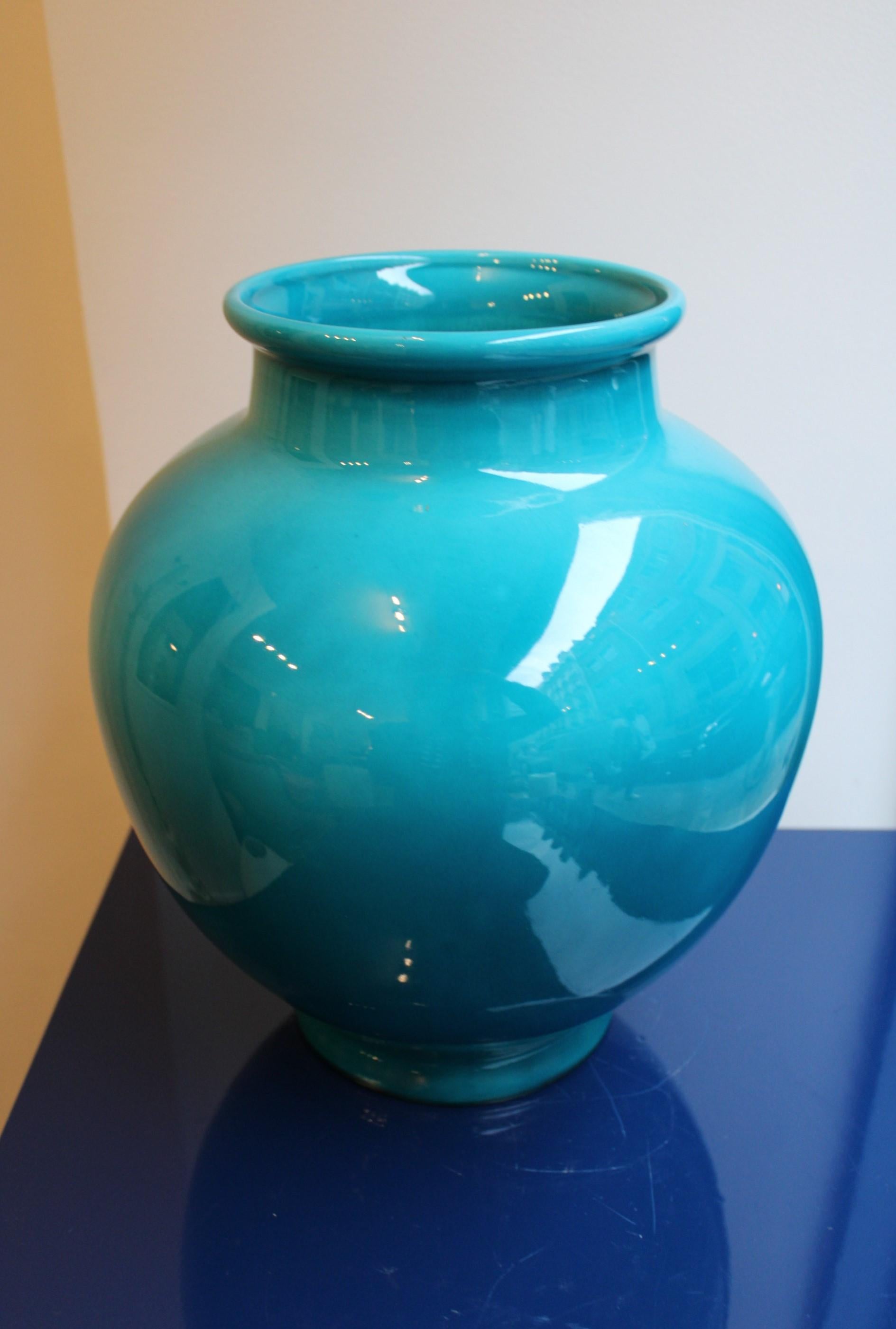 Blue Ceramic Vase, Sèvres France In Good Condition For Sale In Paris, FR
