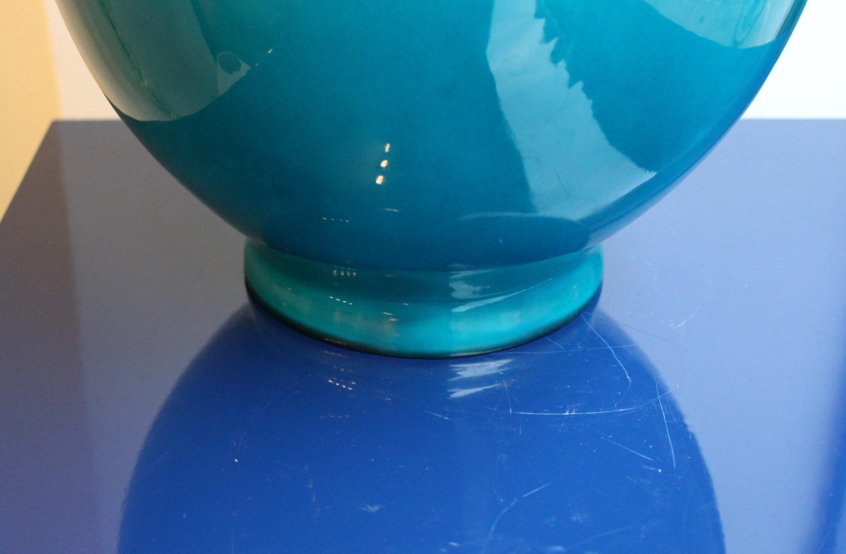 20th Century Blue Ceramic Vase, Sèvres France For Sale