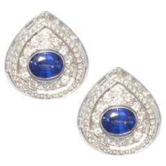 Blaue Ceylon-Saphir-Diamant-Ohrringe von Ella Gafter