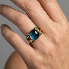 Blue Chalcedony 14K (18K Custom) Cushion Ring