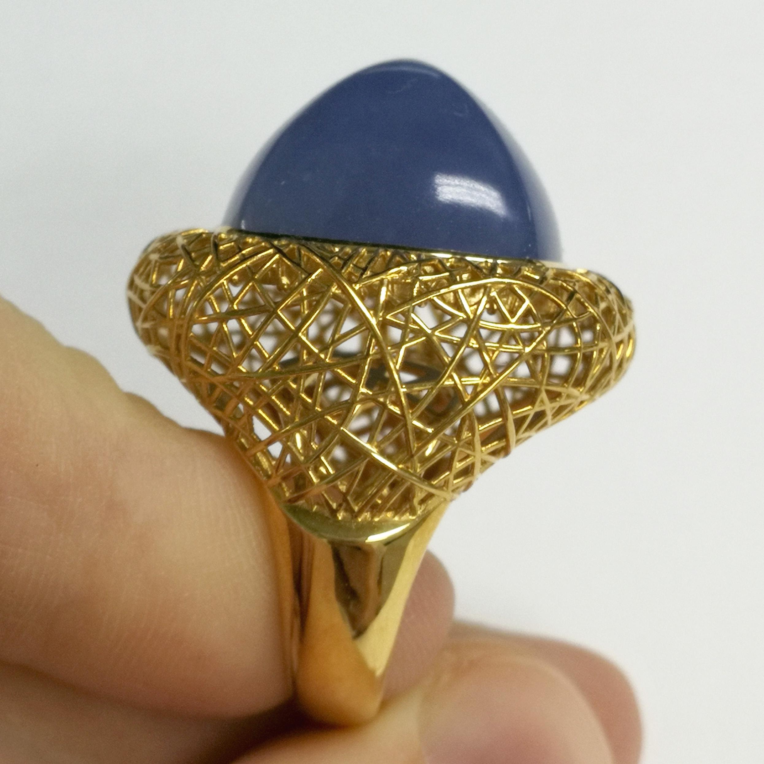 yellow gold chalcedony ring