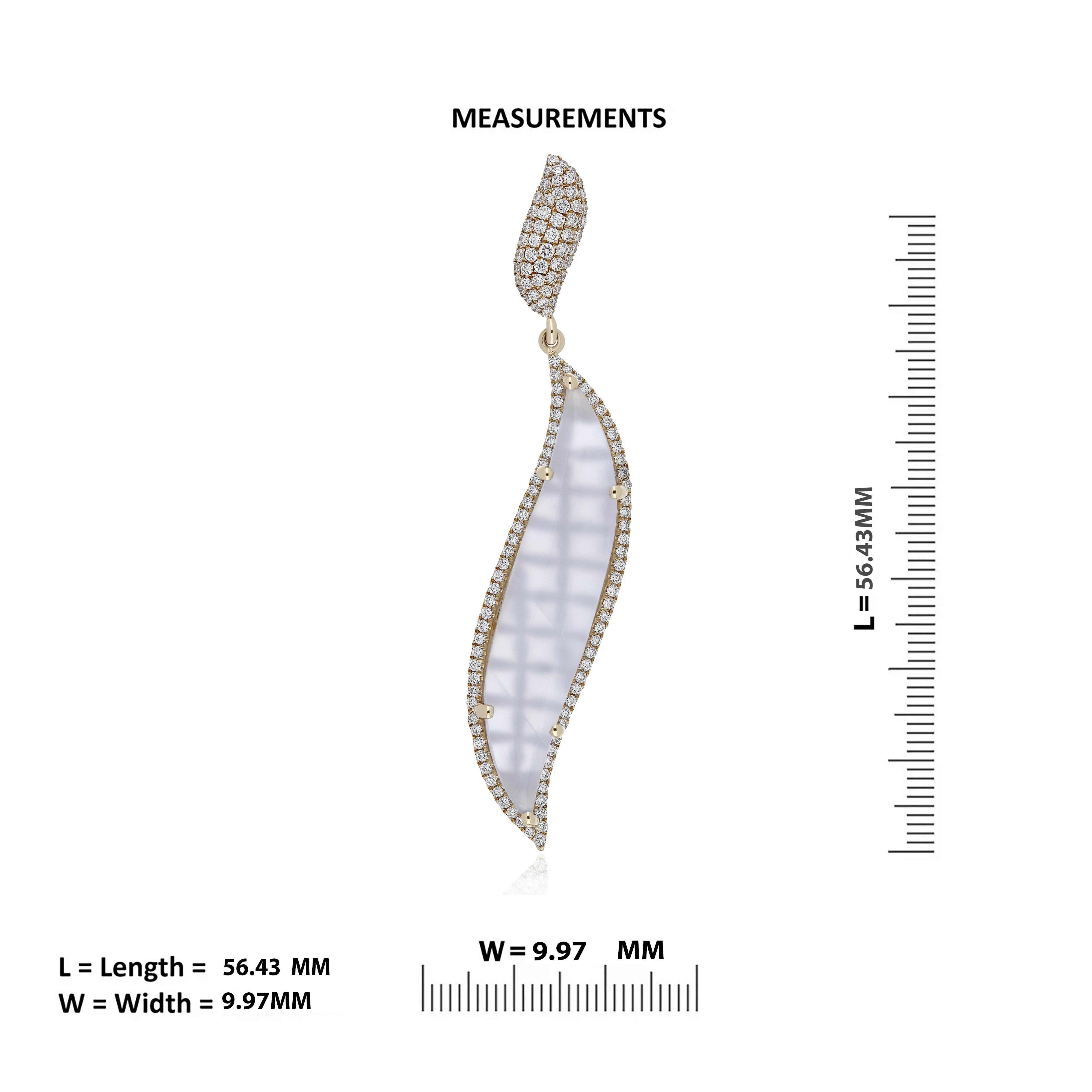 Blue Chalcedony & Diamond Ring, Pendant & Earrings Set in 14K Gold For Sale 3