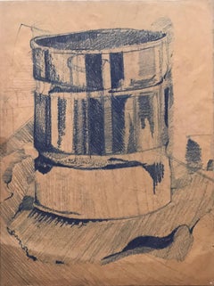 Blue Chalk Modernist Drawing