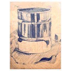 Disegno modernista in gesso blu