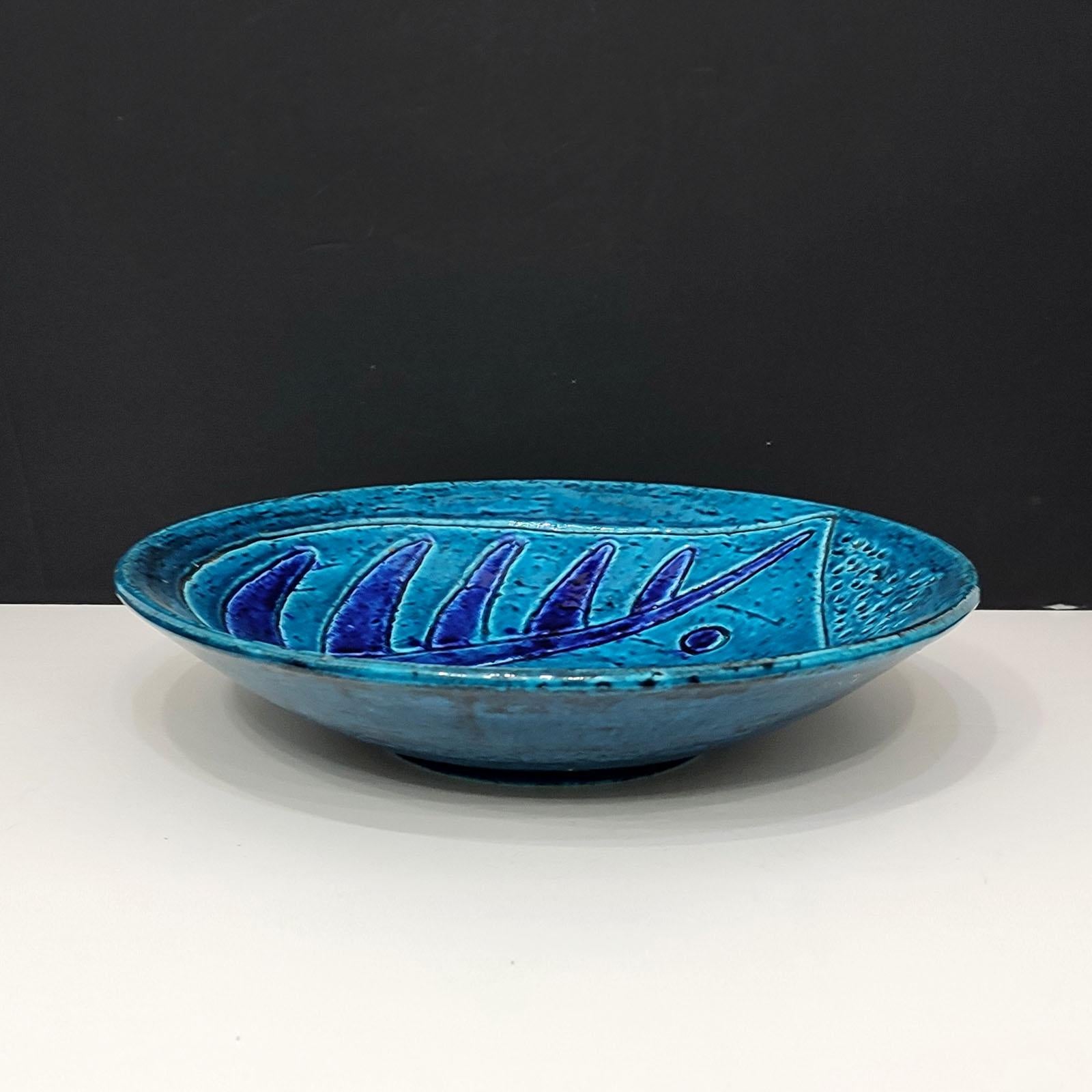 Glazed Blue Chamotte Ceramic Bowl by Charlotte Hamilton for Rörstrand, 1940s For Sale
