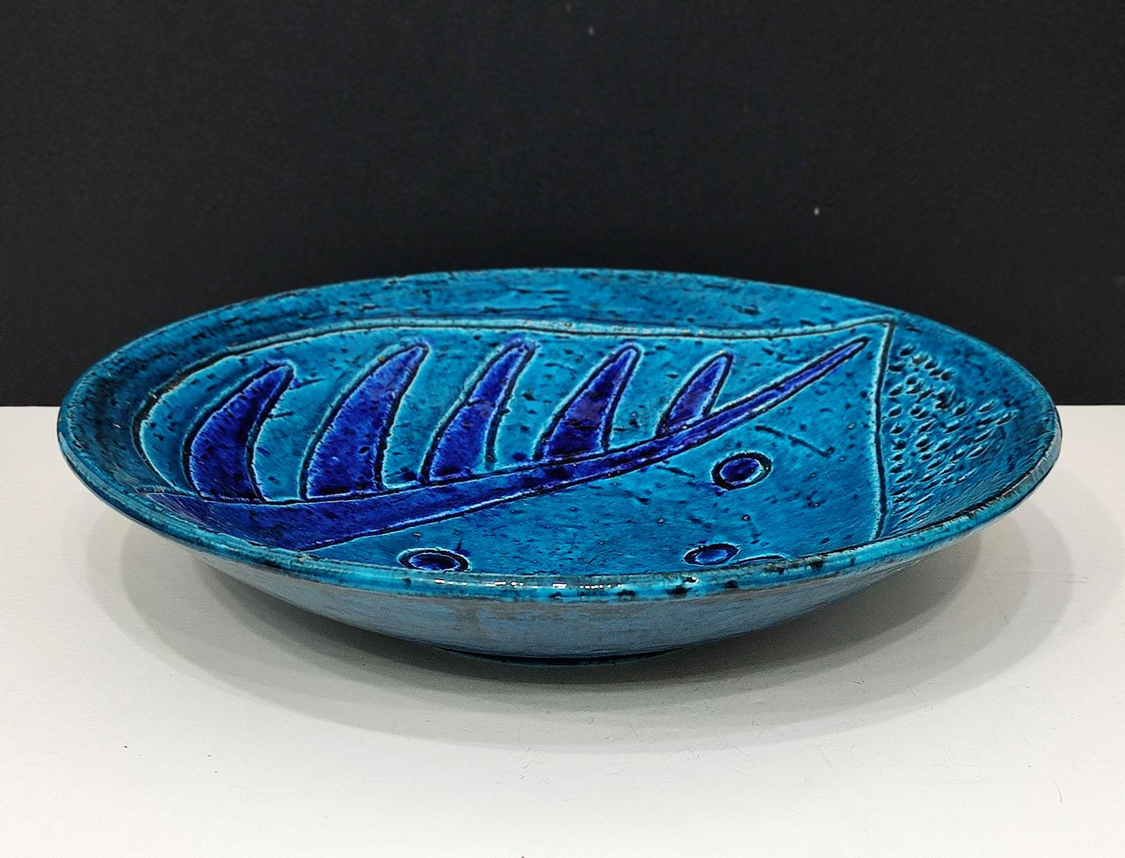 Blue Chamotte Ceramic Bowl by Charlotte Hamilton for Rörstrand, 1940s In Good Condition For Sale In Bochum, NRW