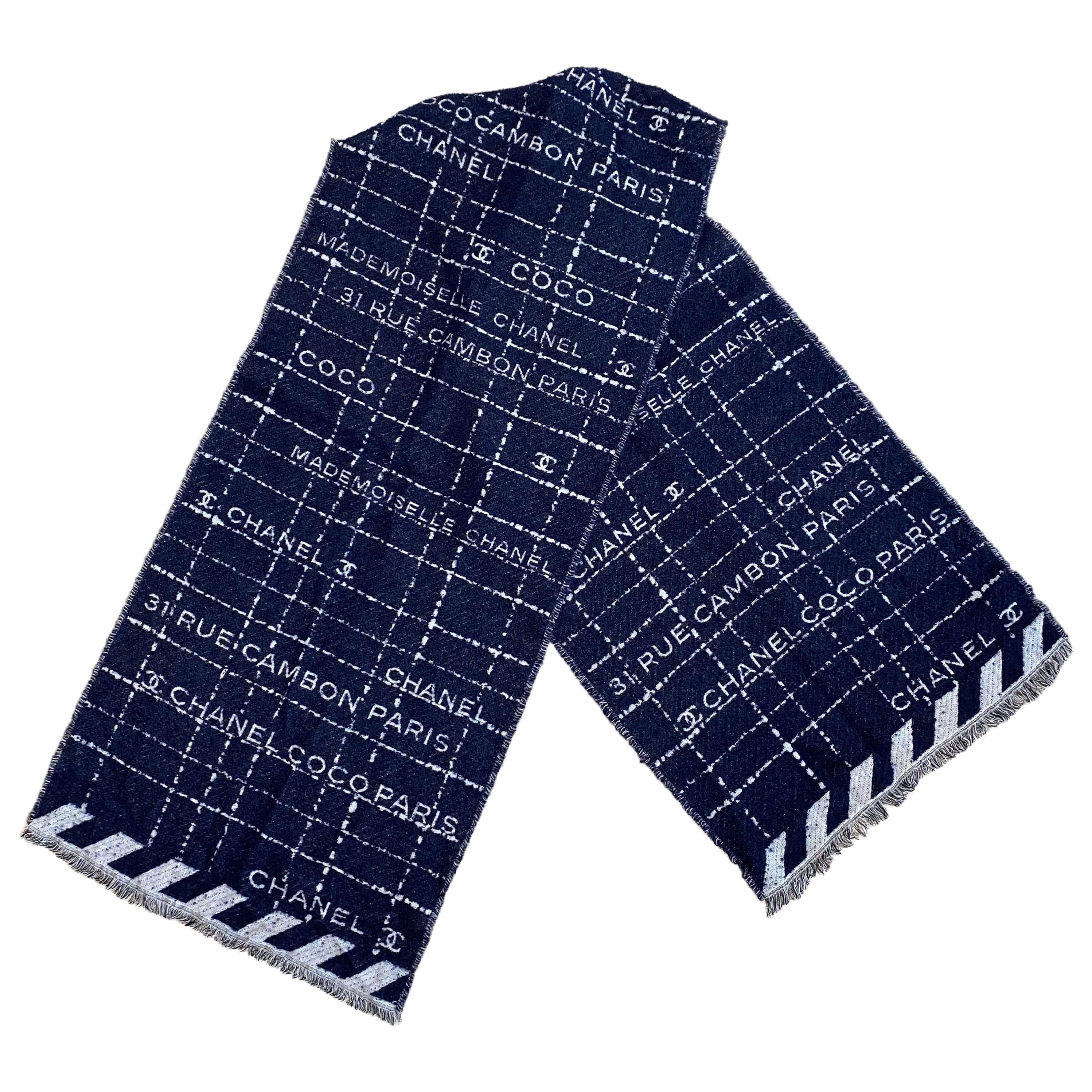 Blue Chanel scarf For Sale