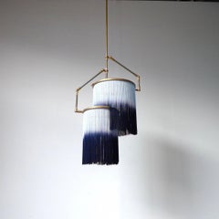 No.23 A Blue Charme Fringes Dip Dyed Pendant Lamp by Sander Bottinga