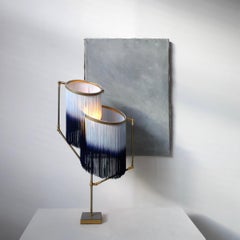 No. 21 Blue Fringes Dip Dyed Contemporary Art Table Lamp by Sander Bottinga