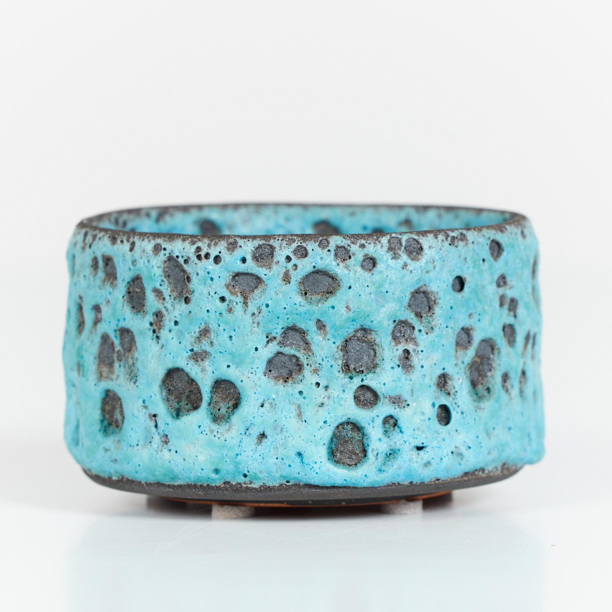American Blue Chemistry Glazed Ceramic Bowl