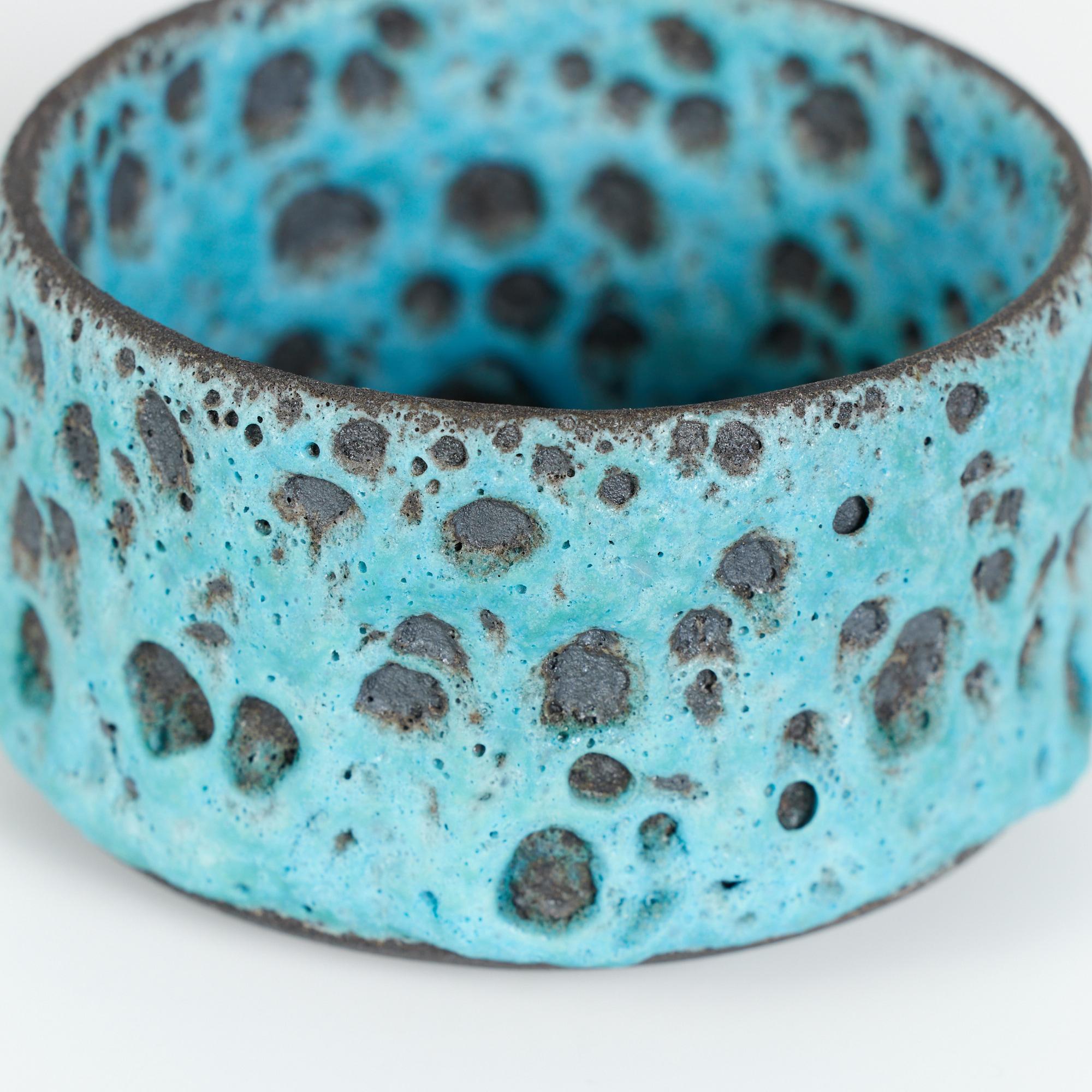 20th Century Blue Chemistry Glazed Ceramic Bowl