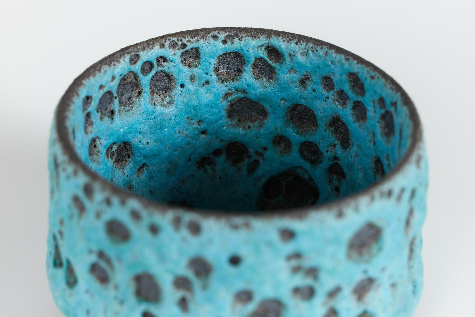Blue Chemistry Glazed Ceramic Bowl 1