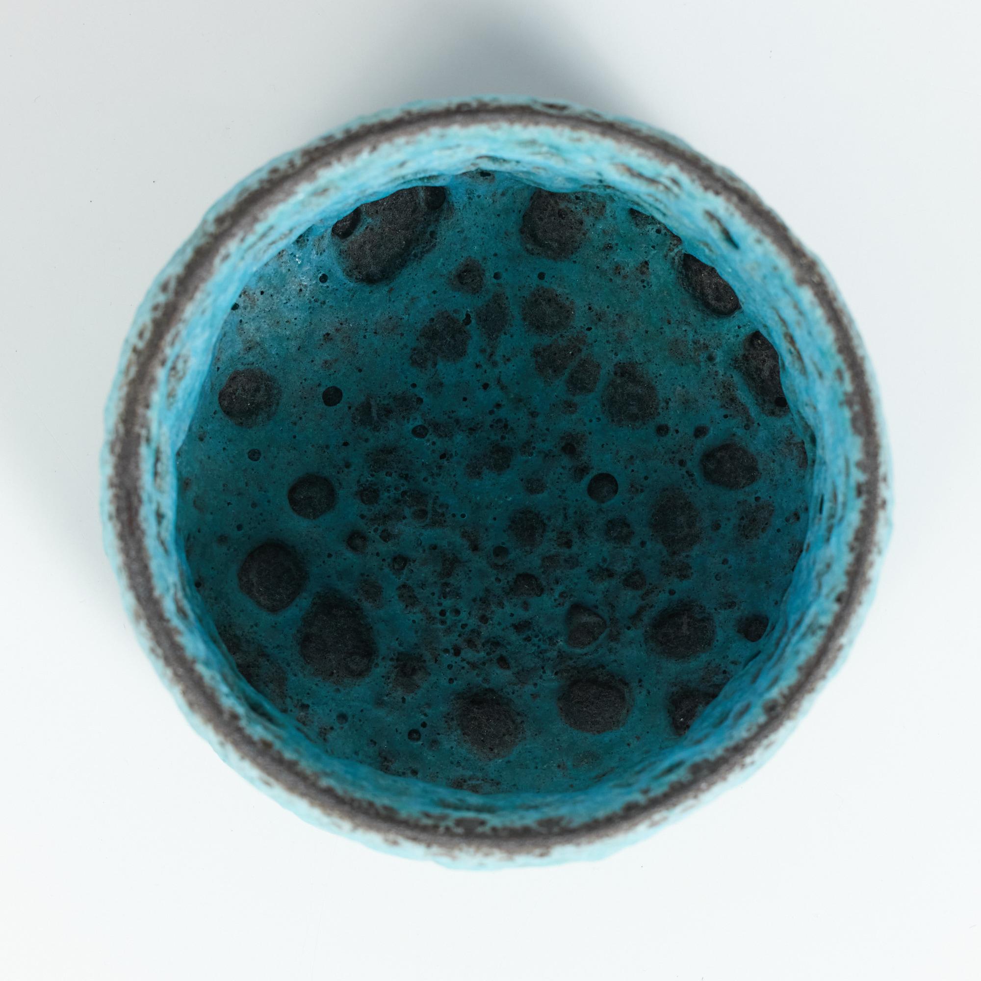 Blue Chemistry Glazed Ceramic Bowl 2