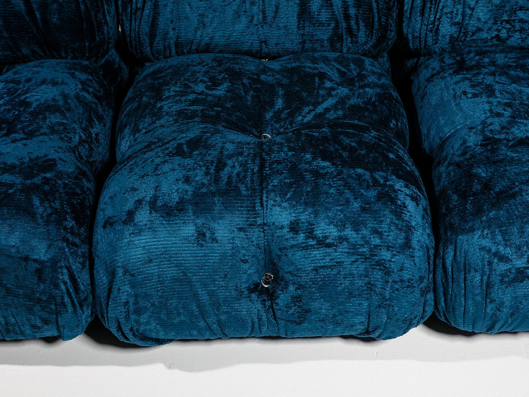 Blaues Chenille-Sofa „Camaleonda“ in Blau von Mario Bellini für B&B, Italien, 1970er Jahre im Angebot 4
