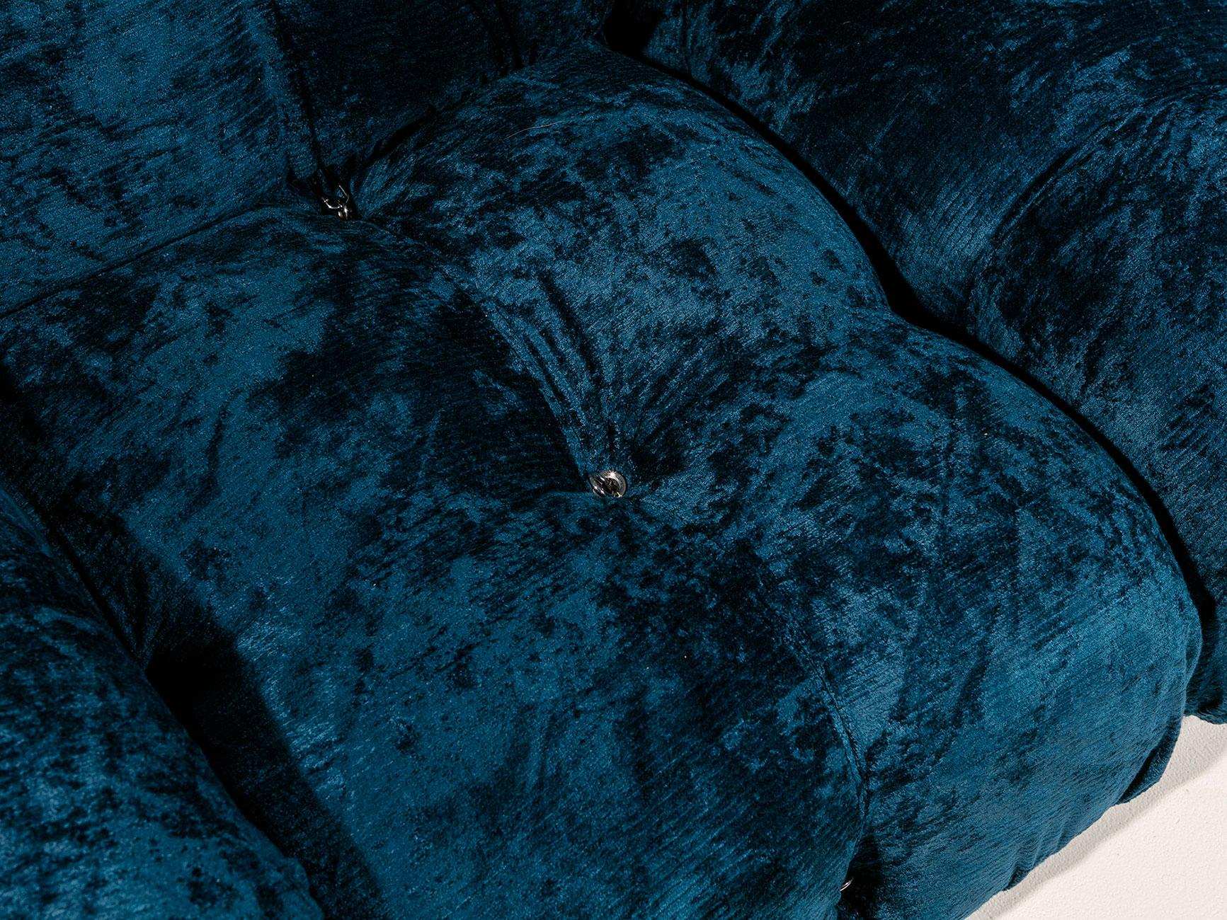 Blaues Chenille-Sofa „Camaleonda“ in Blau von Mario Bellini für B&B, Italien, 1970er Jahre im Angebot 3