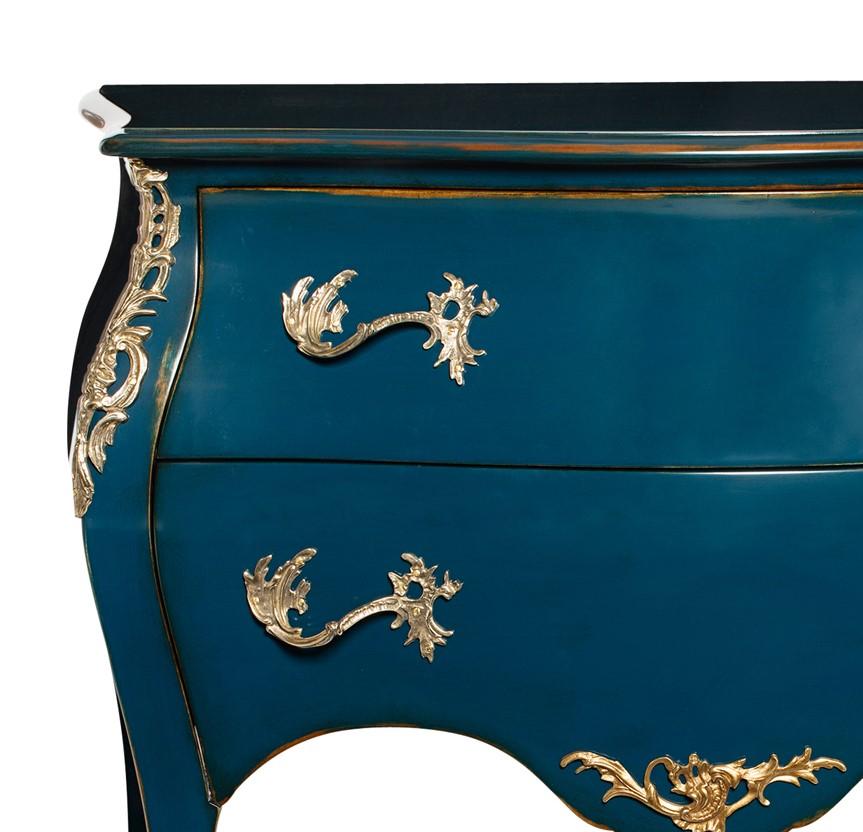 Chest of drawers Louis XV convex on frontal and sides, two drawers, wooden top.