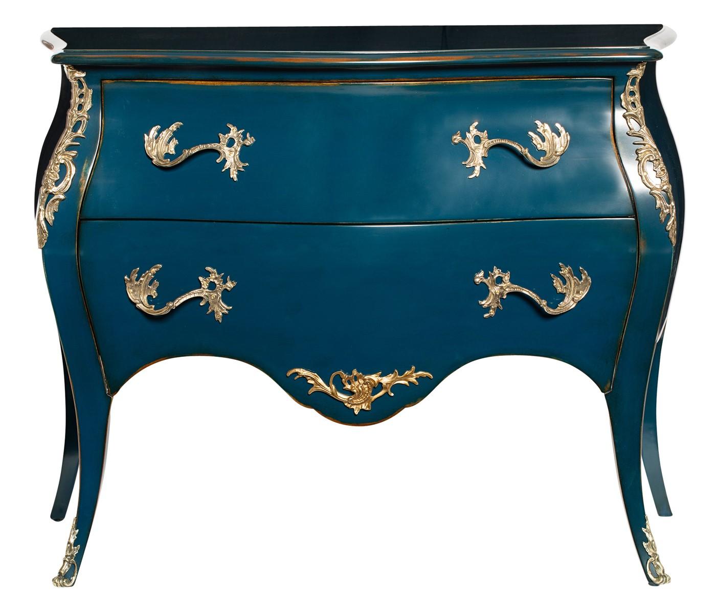 Painted Blue Chest of Drawers Louis XV