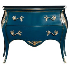 Blue Chest of Drawers Louis XV