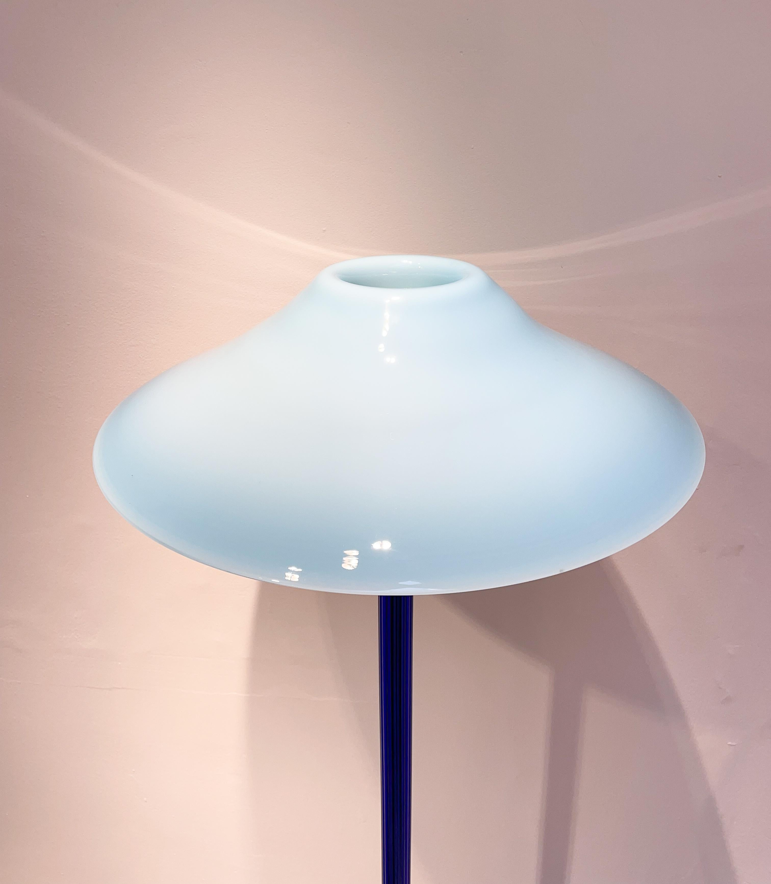 Blue Chiara Floor Lamp by Cini Boeri for Venini, Italy, 1980s For Sale 3