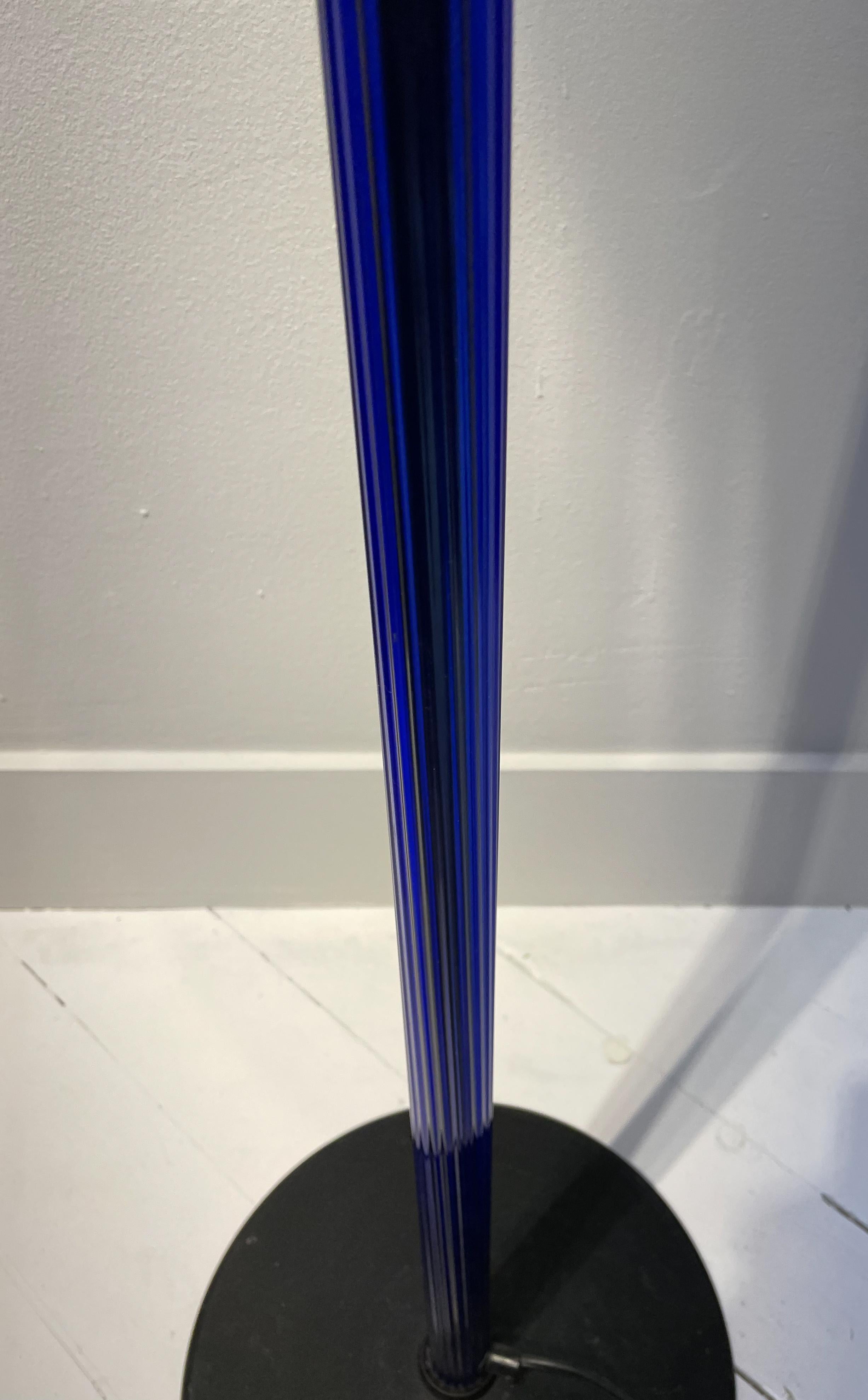 Mid-Century Modern Blue Chiara Floor Lamp by Cini Boeri for Venini, Italy, 1980s For Sale