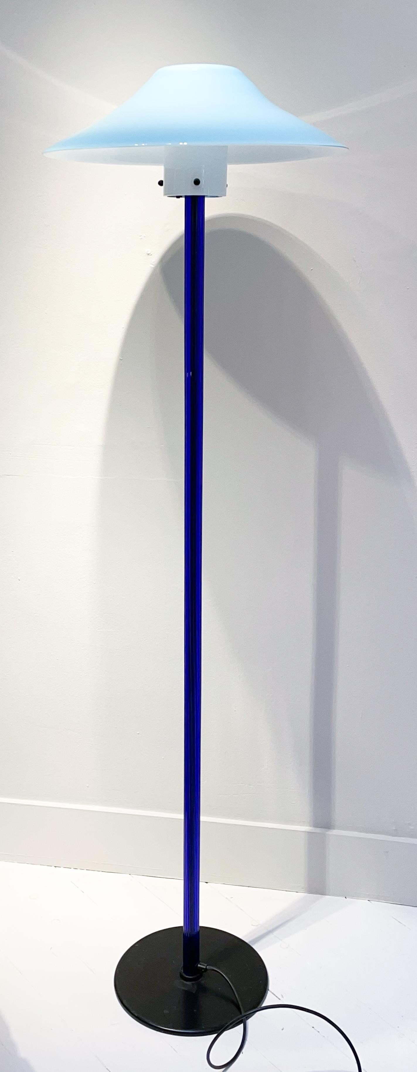 Late 20th Century Blue Chiara Floor Lamp by Cini Boeri for Venini, Italy, 1980s For Sale