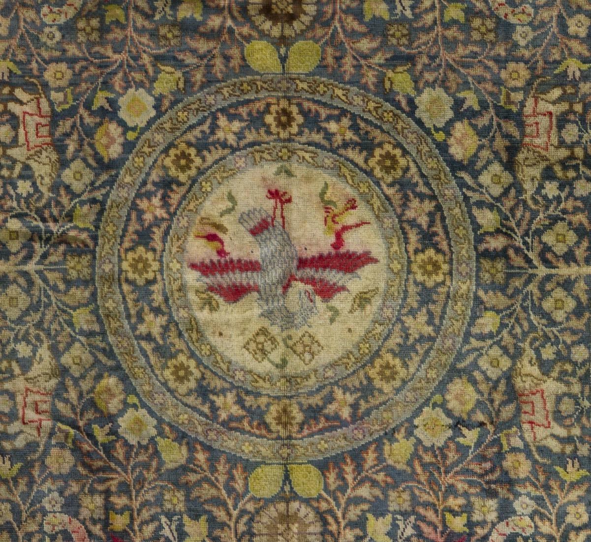 Blue China Wool Hand Knotted Rug 9 ft x 11 ft , Phoenix Garden Harmony Lana en venta