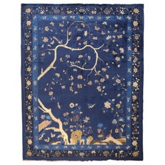 Blue Chinese Antique Pictorial Rug