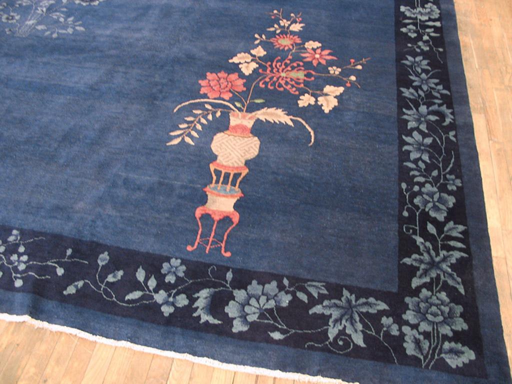 blue art deco rug