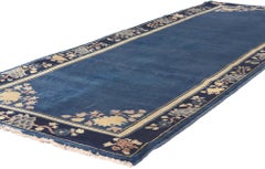 Blue Chinese Art Deco Style Runner, Chinoiserie Chic Meets Modern Luxe
