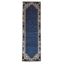 Blue Chinese Art Deco Style Runner, Chinoiserie Chic Meets Modern Luxe