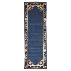 Tapis de couloir bleu de style Art déco chinois, Chinoiserie chic rencontre le luxe moderne