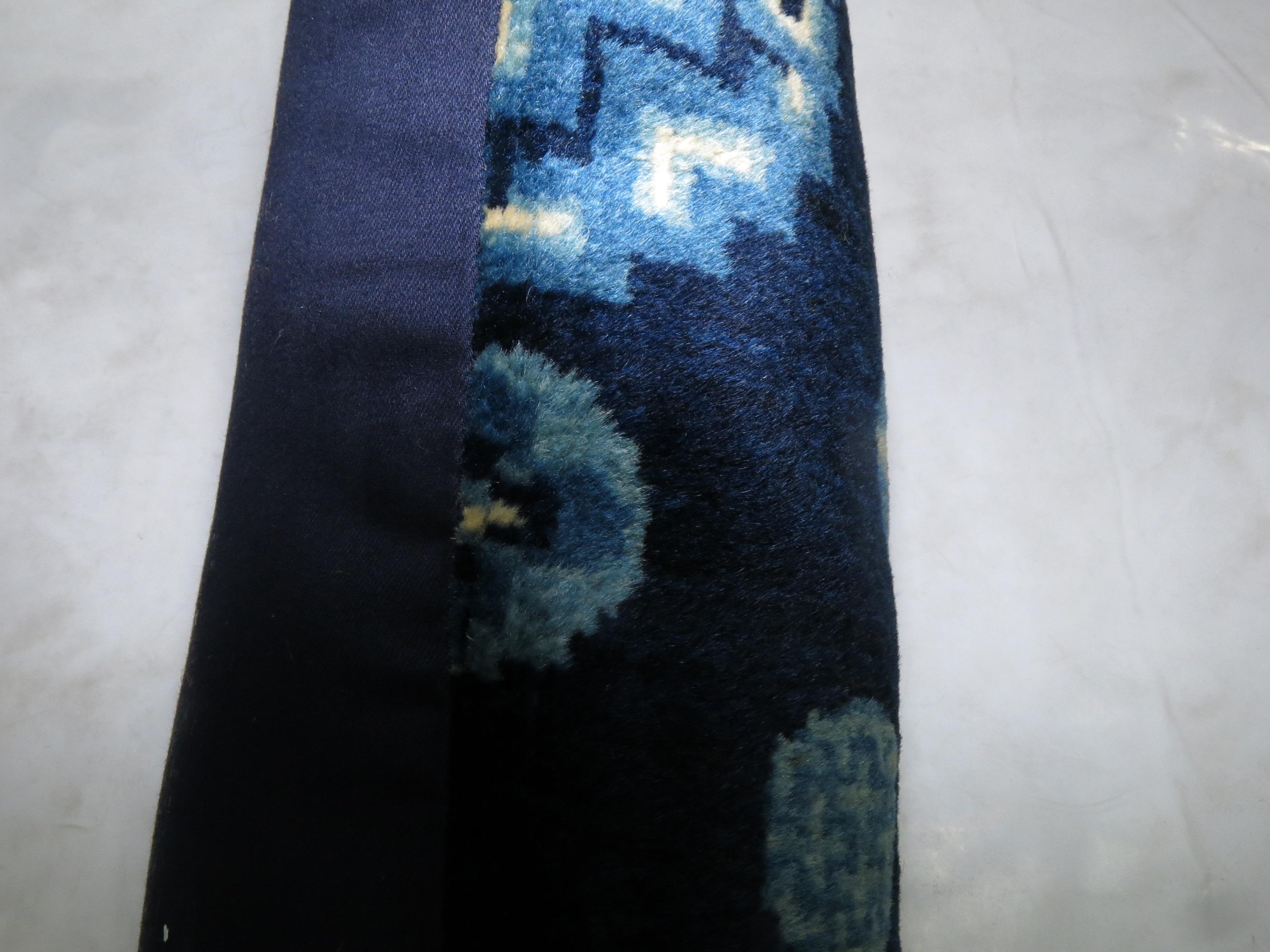 Chinoiserie Blue Chinese Bolster Rug Pillow