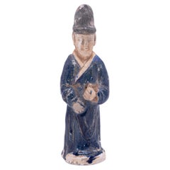 Antique Blue Glazed Chinese Mingqi Spirit Scholar