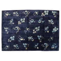Blue Chinese Floral Rug